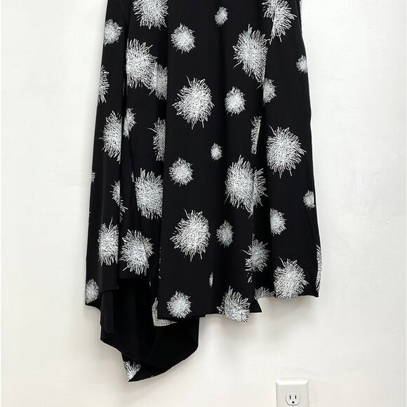 Snapdragon & Twig Angelina Dress Asymmetrical Draping Black Mini Scribble - XS - Picture 10 of 15